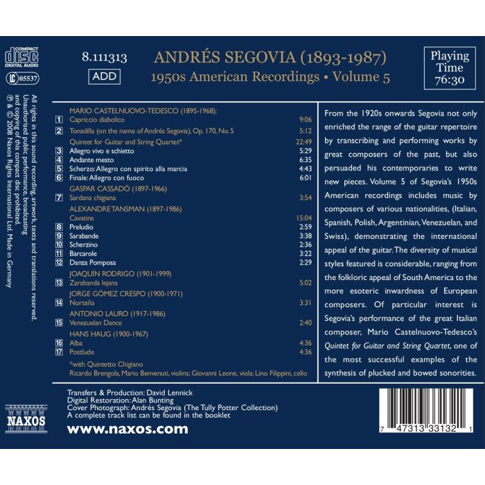 SEGOVIA - American recordings Vol. 5 - slide-1