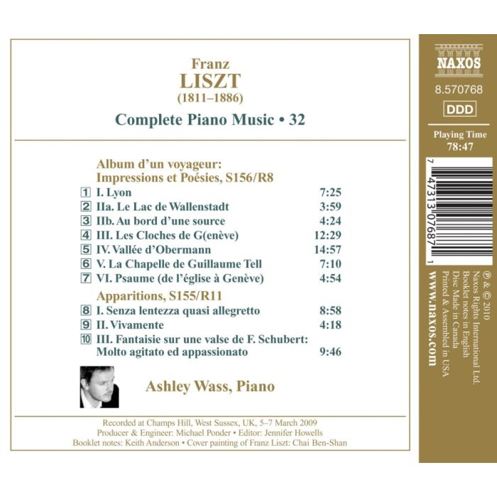 Liszt: Album d'un voyageur: Impressions et Poesies, Apparitions - Piano Music Vol. 32 - slide-1