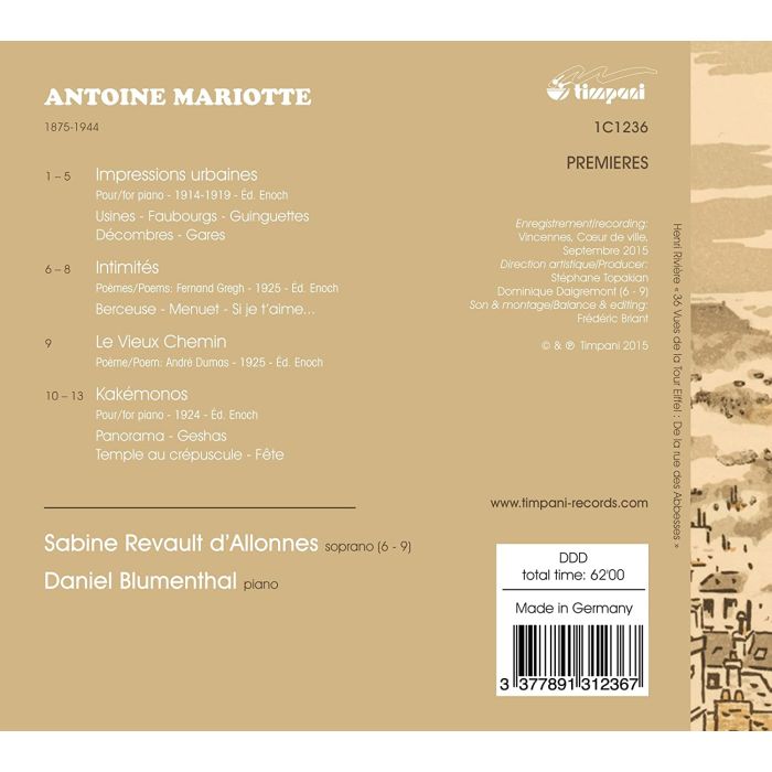Mariotte: Impressions urbaines, Kakémonos, Songs - slide-1