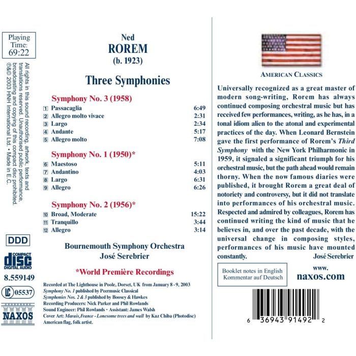 ROREM: Three Symphonies - slide-1