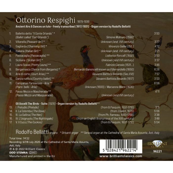 Respighi: Ancient Airs & Dances; Suite “The Birds” - Transcriptions for Organ - slide-1