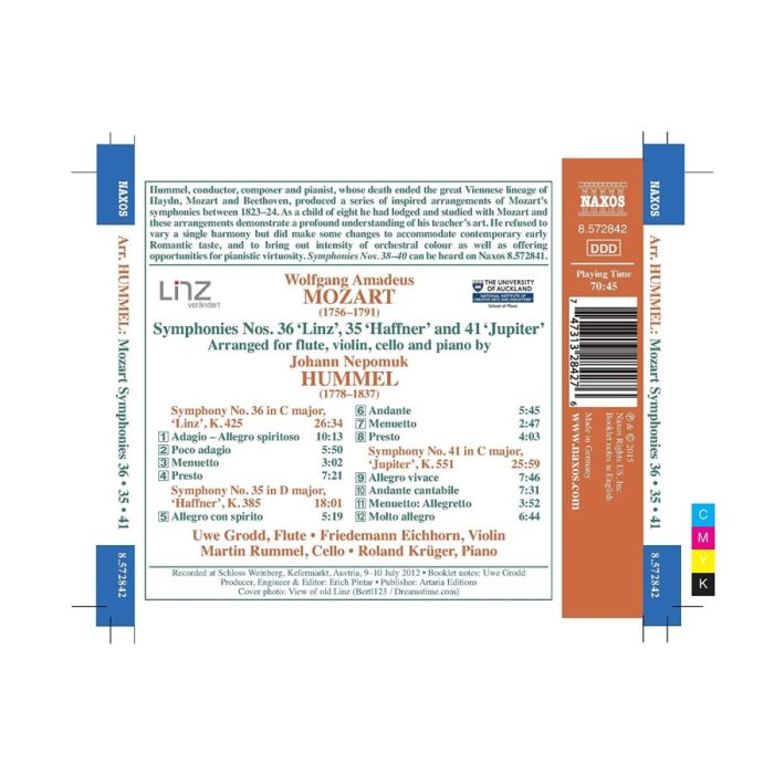 HUMMEL: Arrangements of Mozart's Symphonies Nos. 35, 36 and 41 - slide-1
