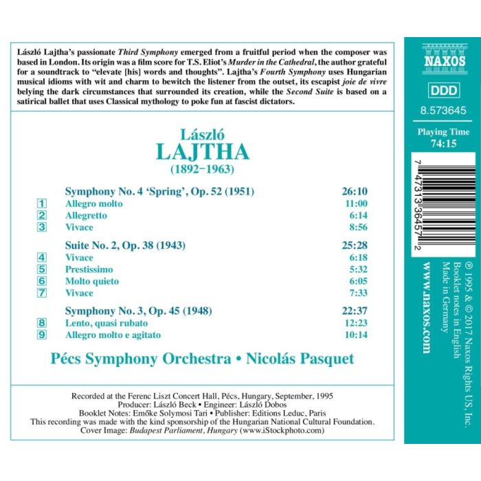 Lajtha: Symphonies Nos. 3 and 4 ‘Spring’; Suite No. 2 - slide-1