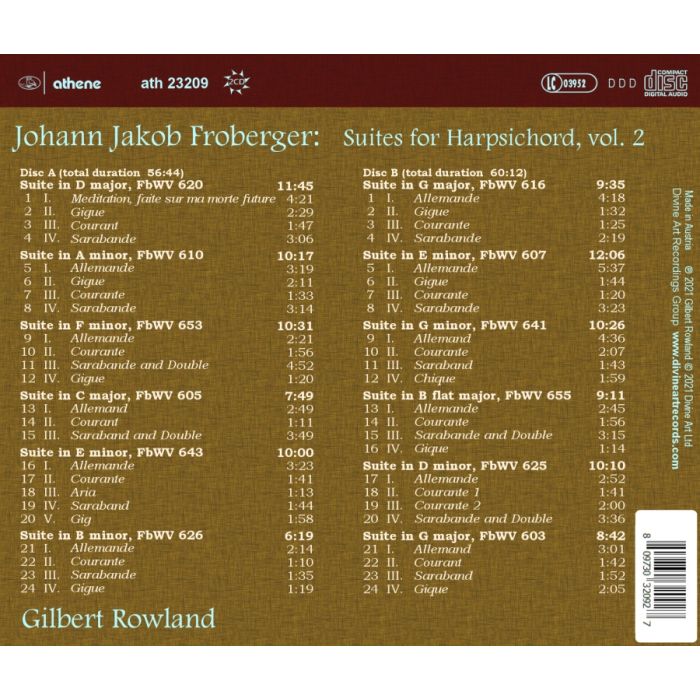 Froberger: Suites for Harpsichord vol. 2 - slide-1