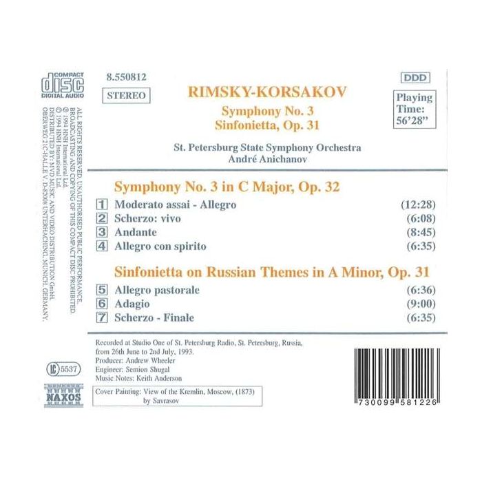 RIMSKY-KORSAKOV: Symphonies nos. 3 & 4 - slide-1
