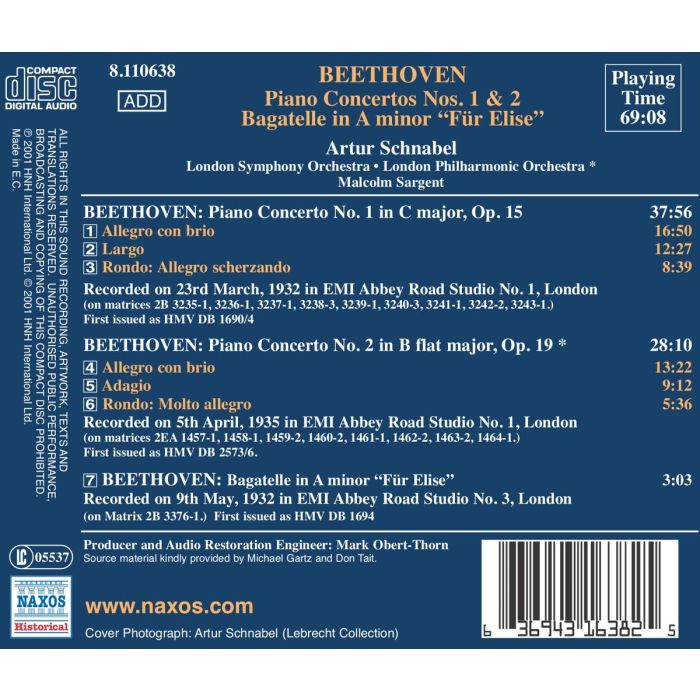 Beethoven: Piano Concerto Nos. 1 & 2; Bagatelle in A minor 