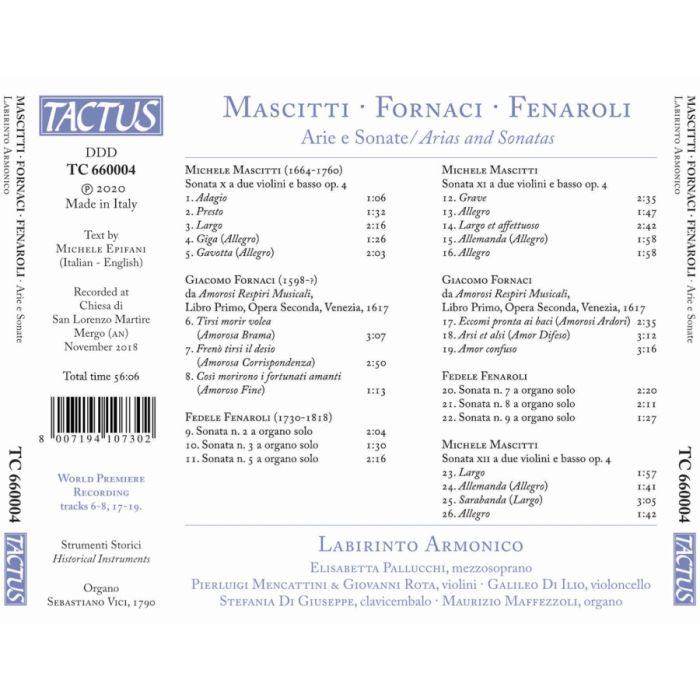 Mascitti; Fornaci; Fenaroli: Arias and Sonatas - slide-1