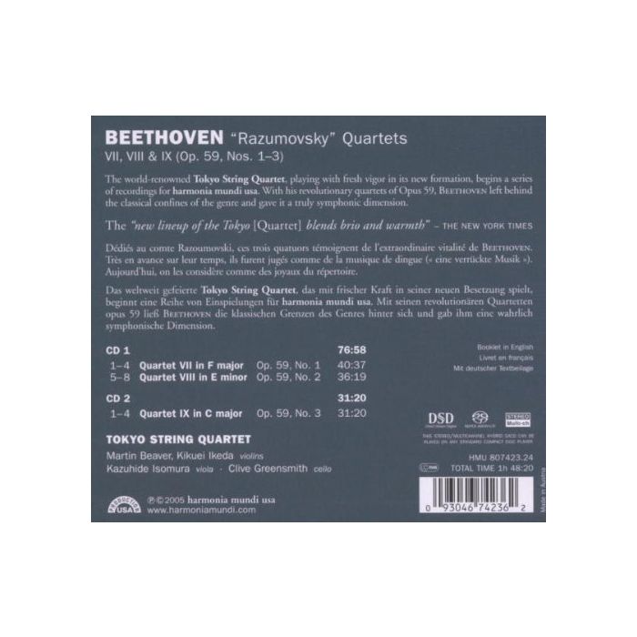 Beethoven: Razumovsky Quartets Op.59, Nos. 1 - 3 - slide-1