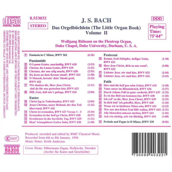 BACH: Das Orgelbuchlein Vol. 2 - slide-1