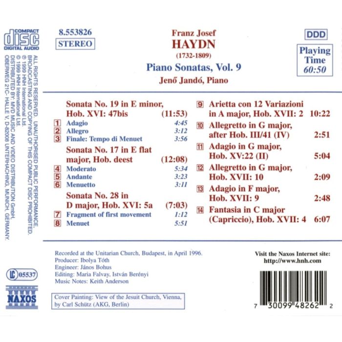 HAYDN: Piano Sonatas Nos. 17, 19 and 28 , Arietta con 12 Variazioni  (Vol. 9) - slide-1