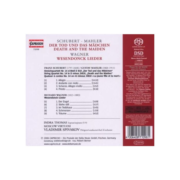 Schubert: String Quartet No. 14 ( Death and the Maiden ) / Wagner: Wesendonck Lieder / Mahler: - slide-1