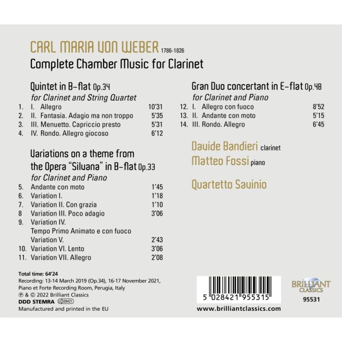 Weber: Complete Chamber Music for Clarinet - slide-1