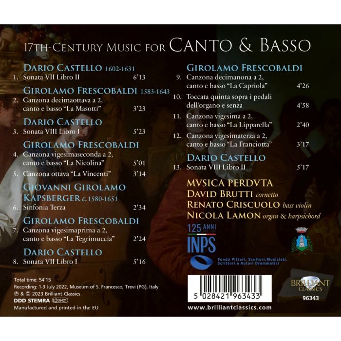 Castello, Frescobaldi, Kapsberger: 17th-Century Music for Canto & Basso - slide-1