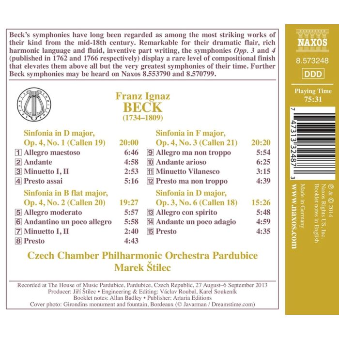 Beck: Symphonies op. 4 & 3 - slide-1