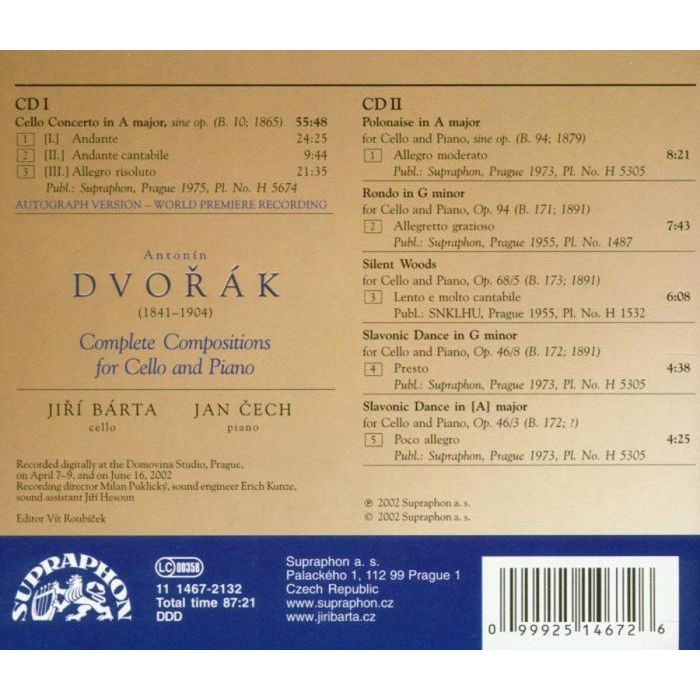 Dvorak: Works for Cello and Piano - slide-1