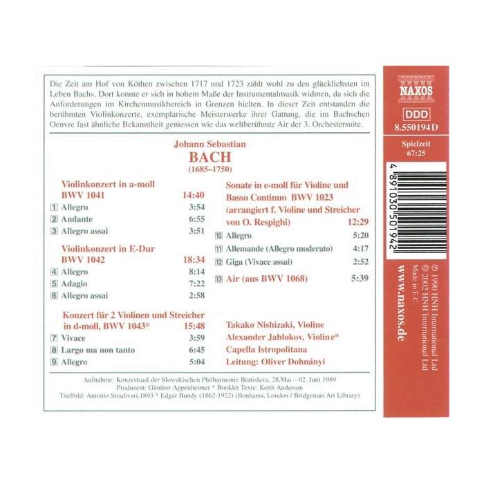 Bach: Violin Concertos BWV 1041-43 - slide-1