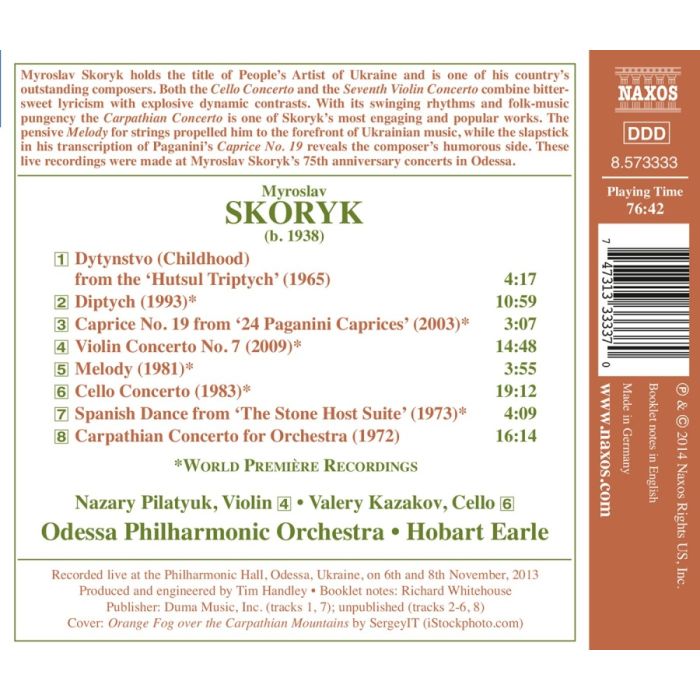 Skoryk: Carpathian Concerto Diptych Violin Concerto No. 7 Cello Concerto - slide-1