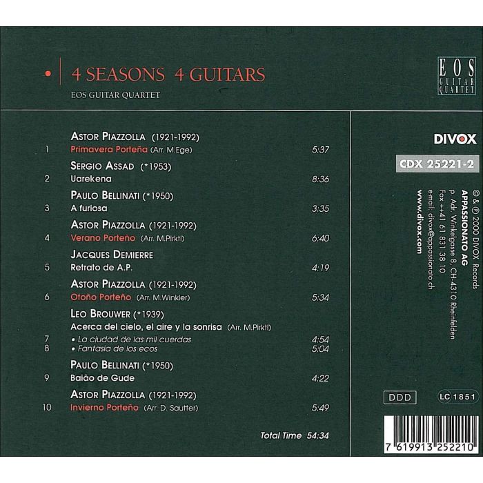Piazzolla: Four Seasons Four Guitars (Works By Assad/ Bellinati - slide-1