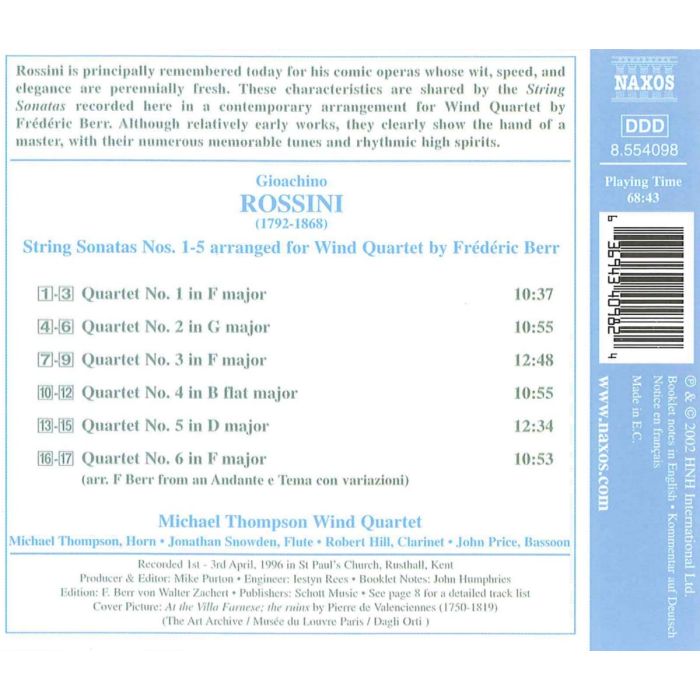 ROSSINI: Sonatas for Wind Quartet - slide-1