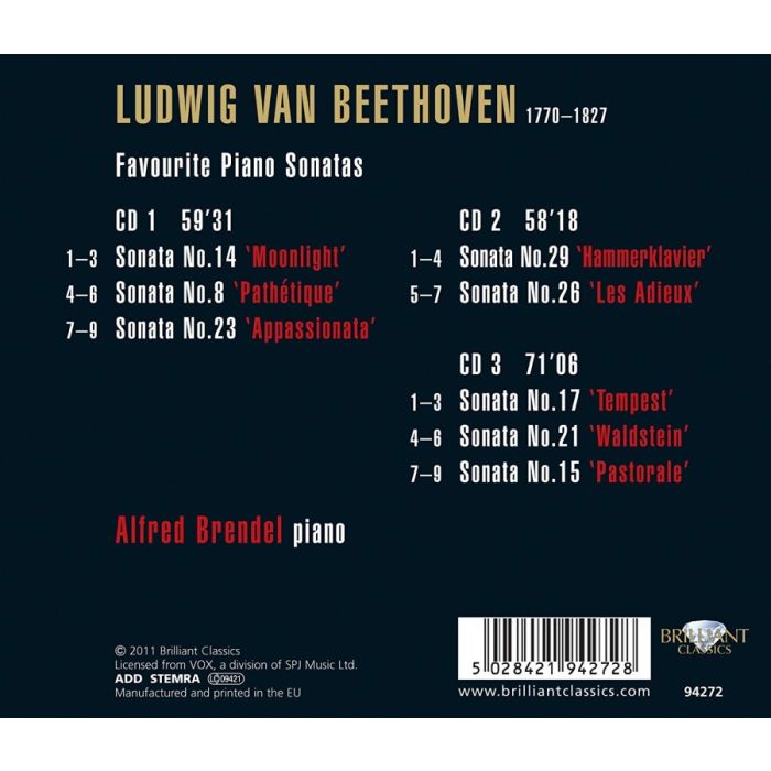 Beethoven: Alfred Brendel Favourite Piano Sonatas - slide-1