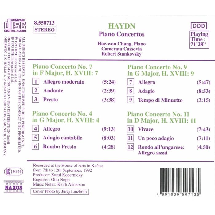 Haydn: Piano Concertos - Hob.XVIII:F1, 4, 9, 11 - slide-1