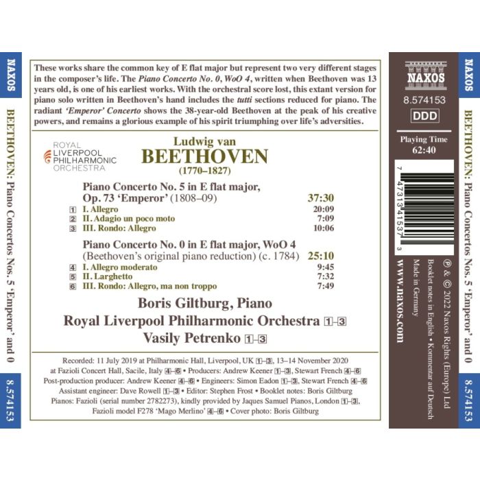 Beethoven: Piano Concertos Nos. 5 & 0 - slide-1