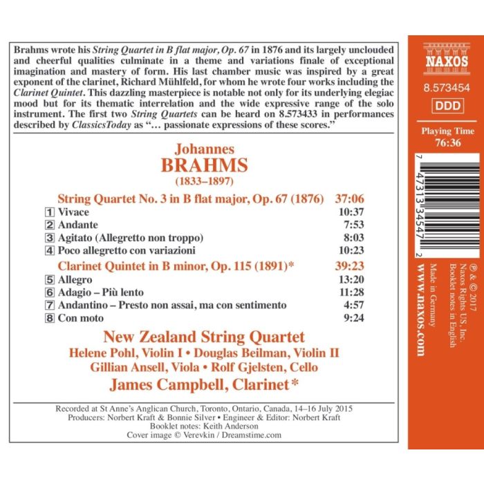 Brahms: String Quartet No. 3; Clarinet Quintet - slide-1