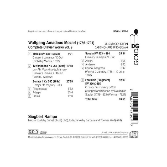Mozart: Complete Piano Works Vol. 9 - slide-1