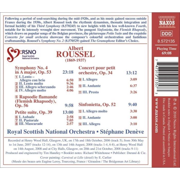 Roussel: Symphony No. 4, Rapsodie Flamande, Petite Suite, Sinfonietta - slide-1