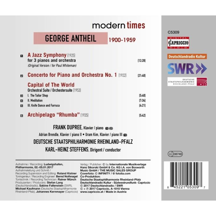 Antheil: A Jazz Symphony; Piano Concerto No. 1; Capital of The World; Archipelago Rhumba - slide-1