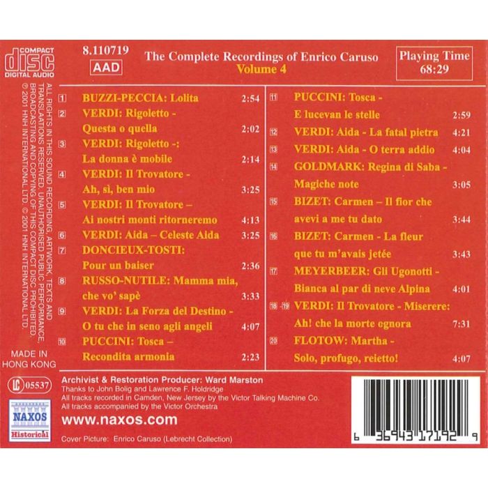 CARUSO, Enrico: Complete Recordings, Vol. 4 (1908-1910) - slide-1