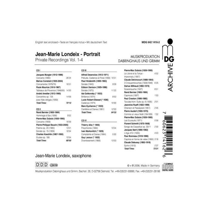 Londeix: Portrait - Murgier, Constant, Ameller & 6 more : Concertos, Chamber Music & Solo Pieces - slide-1