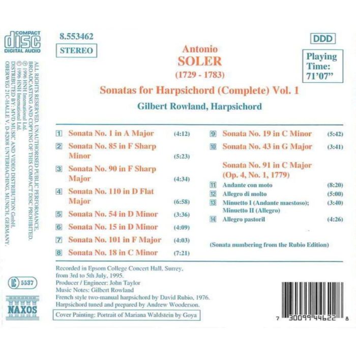 SOLER: Sonatas for Harpsichord Vol. 1 - slide-1