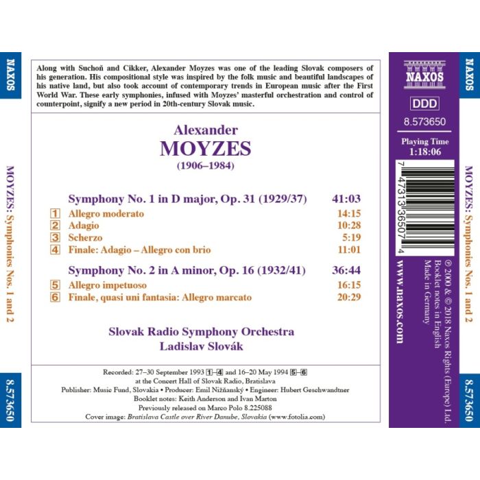 Moyzes: Symphonies Nos. 1 & 2 - slide-1
