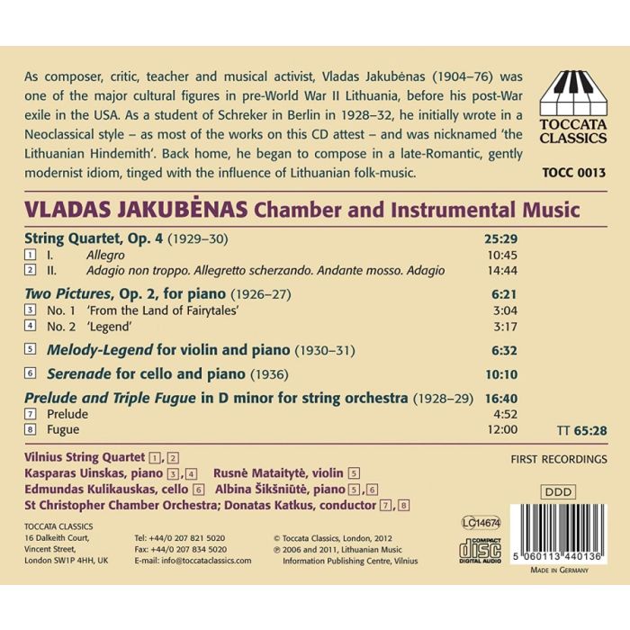 Jakubenas: Chamber and Instrumental Music - slide-1