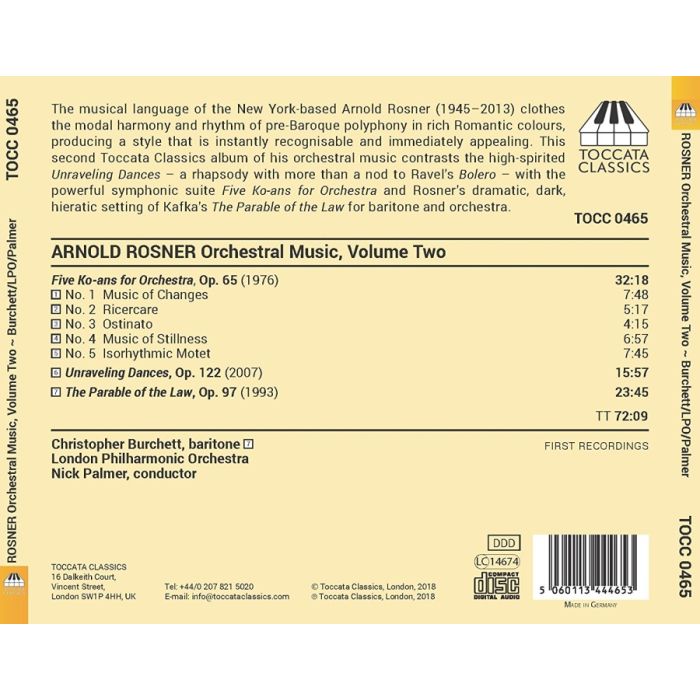 Rosner: Orchestral Music Vol. 2 - slide-1