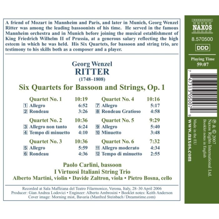 RITTER Georg Wenzel - Six Quartets for Bassoon Op. 1 - slide-1
