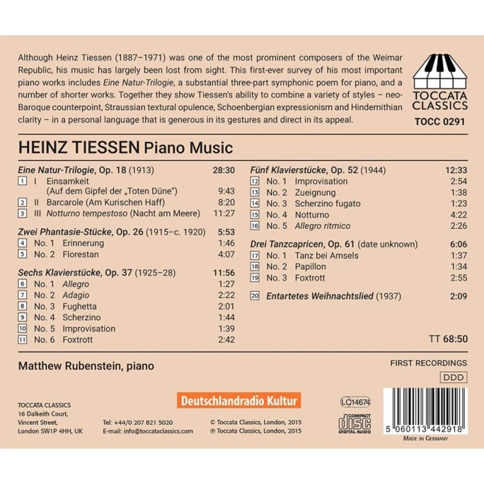 Tiessen: Piano Music - slide-1