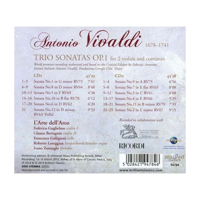 Vivaldi: Trio Sonatas Op.1 - slide-1