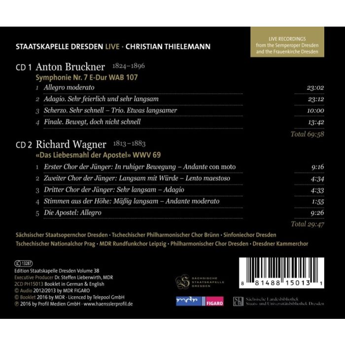 Bruckner: Symphony No. 7; Wagner: Das Liebesmahl der Apostel - slide-1
