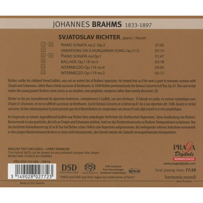 Brahms: Piano Sonatas Nos. 1 & 2, Variationson a Hungarian Song - slide-1