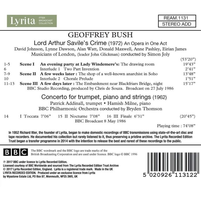 Bush: Lord Arthur Savile's Crime, Opera in 1 Act - slide-1