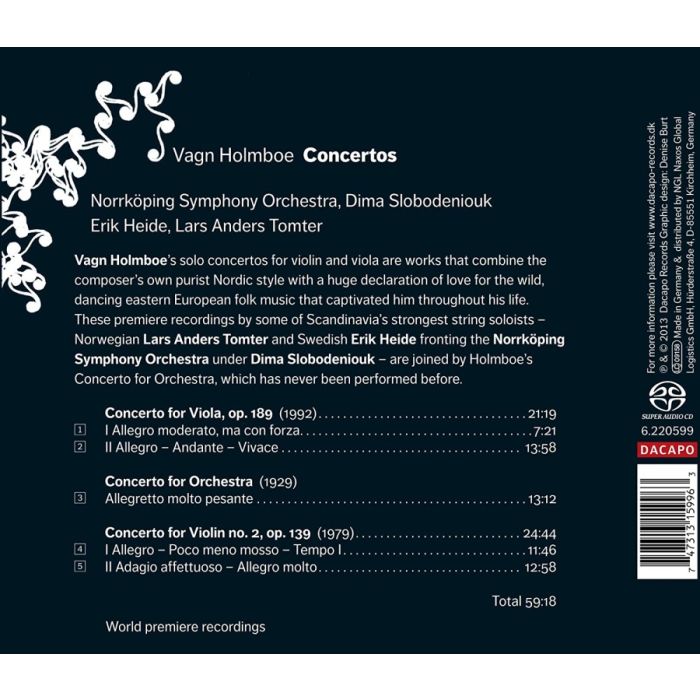 Holmboe: Concerto for Viola, Concerto for Orchestra, Concerto for Violin No. 2 - slide-1