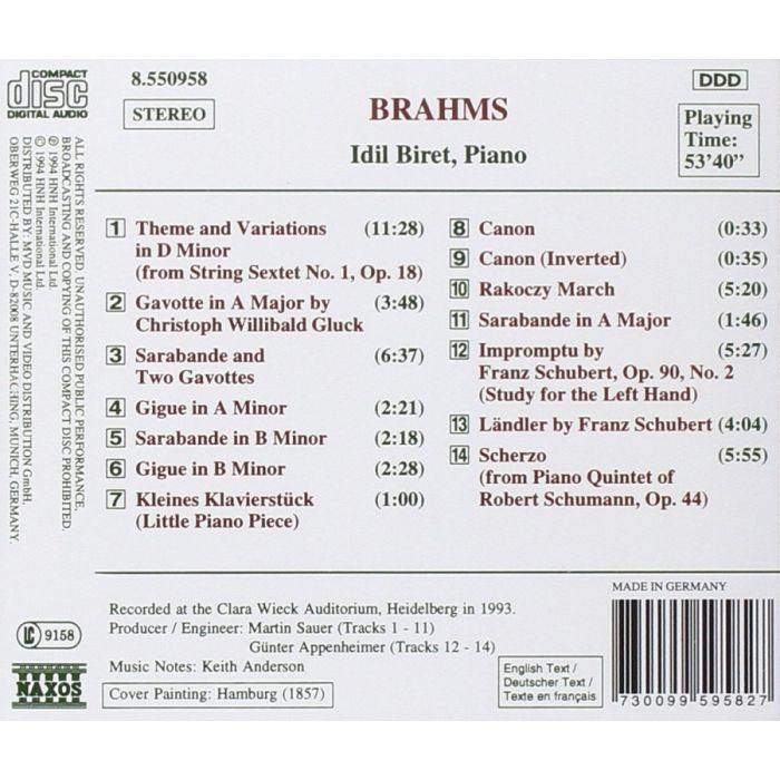 BRAHMS: Theme and Variations; Sarabandes, Gavottes - slide-1