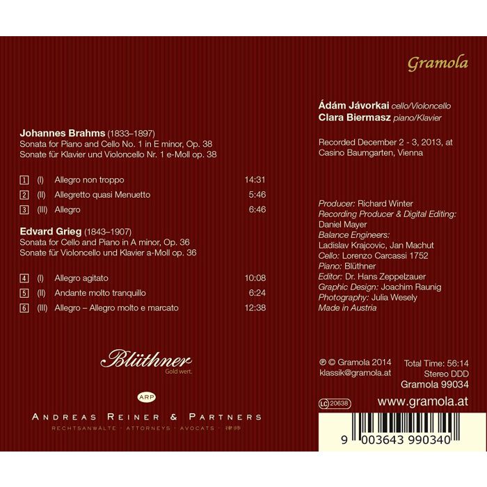 Brahms; Grieg: Cello Sonatas - slide-1