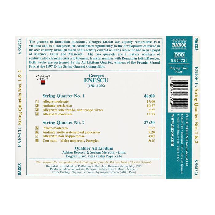Enescu: String Quartets - slide-1