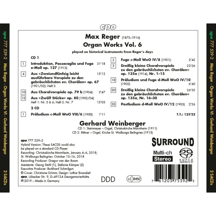 Reger: Organ Works Vol. 6 - slide-1