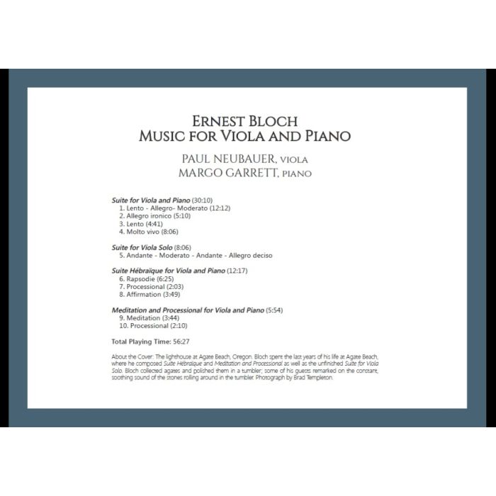Bloch: Music for Viola and Piano - slide-1