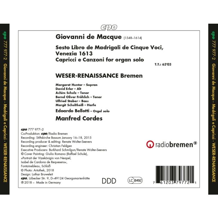 Macque: Madrigali & Organ Works - slide-1