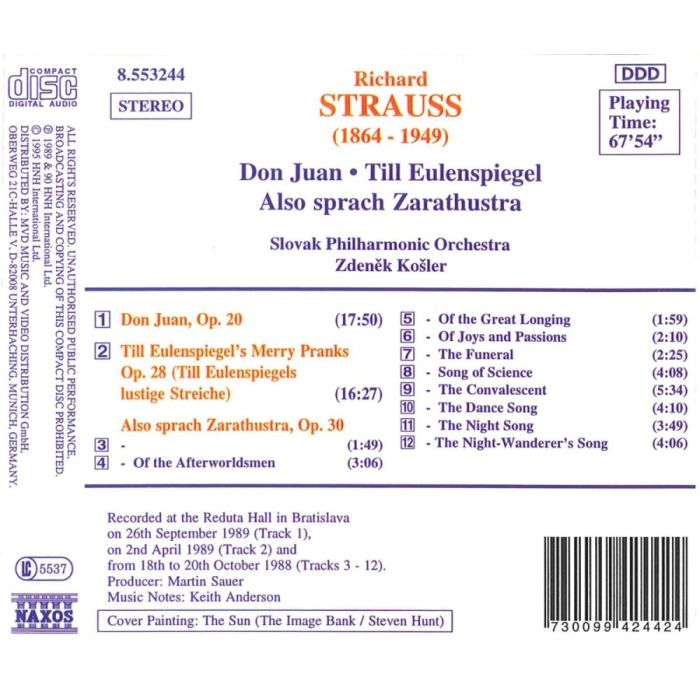 STRAUSS R.: Don Juan, Till Eulenspiegel, Also Sprach Zarathustra - slide-1